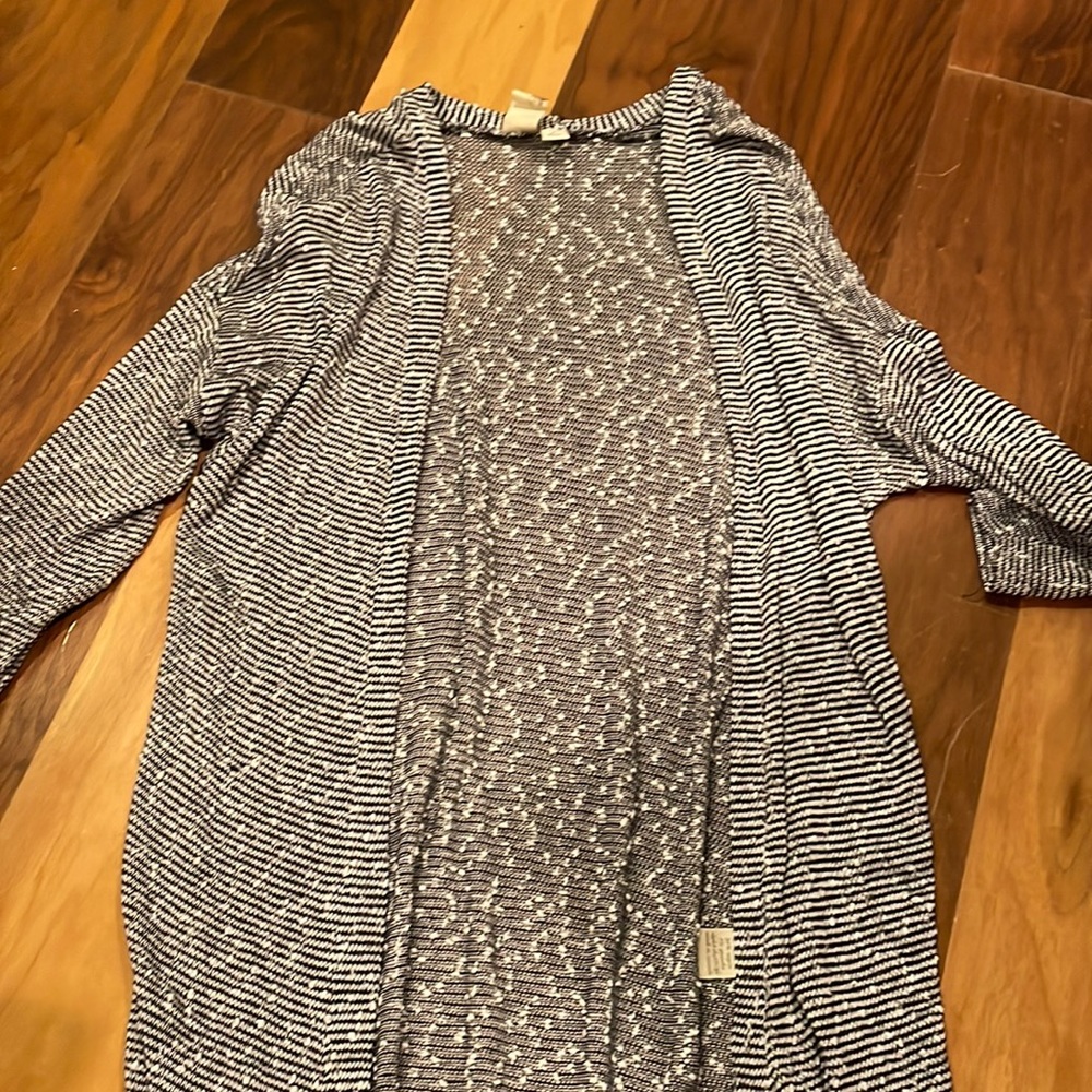 Cardigan, blue and white striped from Francesca’s